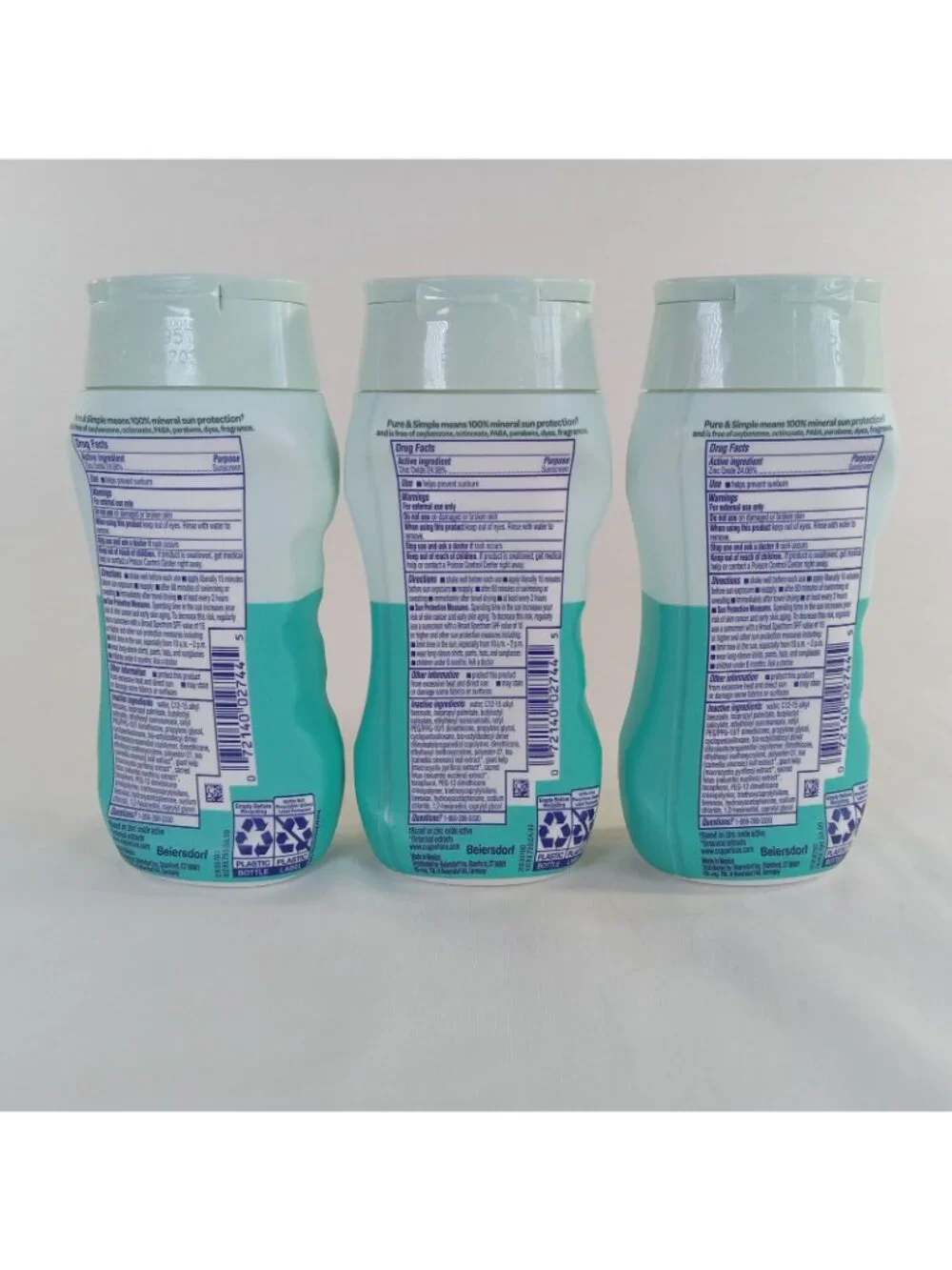 3 Coppertone Pure & Simple Kids Sunscreen SPF 50 Mineral Sun Protection 6oz